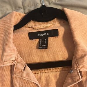 Forever 21 never worn tan denim jacket with princess sleeves